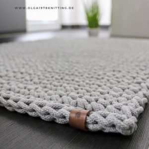 Teppich gehäkelt aus Baumwollkordel